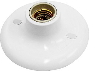 Plafon branco polipropileno com soquete em porcelana 02080009-01 TASCHIBRA