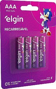 Pilha recarregável palito (AAA) 4 peças ELE000000082169 ELGIN