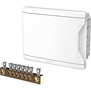 Quadro de distribuição de embutir com barramento N/T 36D/27N 1281 KRONA