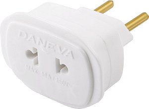 Pino adaptador 2P universal branco 1659 DANEVA - 15 unidades