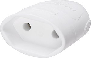 Plugue fêmea 2P redondos branco 20 A 250V DN1610 DANEVA - 12 unidades
