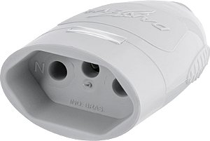 Plugue fêmea 2P+T redondos cinza 20 A 250V DN1608 DANEVA - 12 unidades