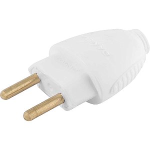 Plugue macho 2P 20 A branco DN1615 DANEVA - 12 unidades