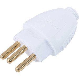 Plugue macho 2P+T 20A branco DN1616 DANEVA - 12 unidades