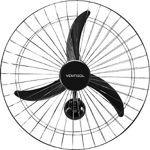 Ventilador de parede oscilante 60cm 127V / 220V preto 543 VENTISOL