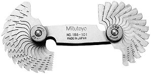 Calibre/pente de rosca com 22 lâminas 0,35mm - 6,0mm 188-130 MITUTOYO