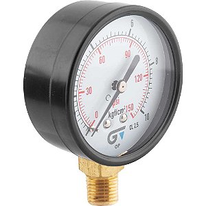 Manômetro vertical 1/4" NPT 63mm caixa em aço carbono 150 lbf/pol² (psi) 3714 010 GENEBRE
