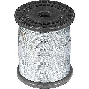 Cabo de aço plastificado transparente alma de fibra 1,6mm - 1/16" 6 x 7 VONDER