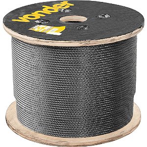 Cabo de aço polido alma de fibra 22,20mm - 7/8" 6 x 41WS rolo com 500 metros VONDER