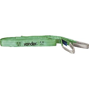 Cinta para elevação de cargas 7:1 4,0m 2,0 tf verde CE 240 VONDER