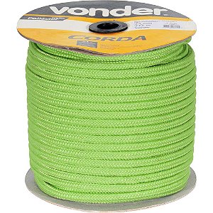 Corda caminhoneiro trançada 12mm x 111m verde VONDER