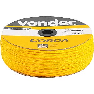 Corda multifilamento trançada 3,0mm x 625m amarela em carretel VONDER