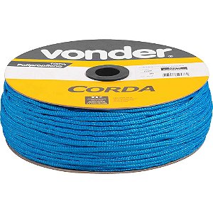 Corda multifilamento trançada 3,0mm x 625m azul em carretel VONDER