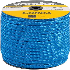 Corda multifilamento trançada 8,0mm x 258m azul em carretel VONDER