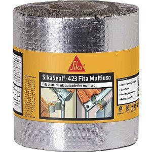 Fita adesiva alumínio impermeável 100mm x 10m Sikaseal 423 770923 SIKA