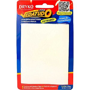 Fita adesiva emborrachada branca 10cm x 7,5cm VEDATUDO ULTRADRY DRYKO