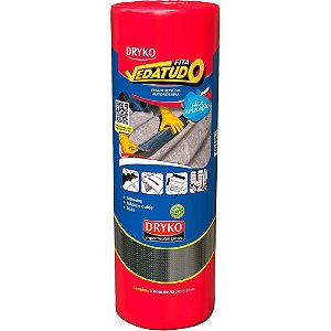 Fita adesiva impermeável com manta asfáltica 45cm x 10m Vedatudo Alumínio DRYKO
