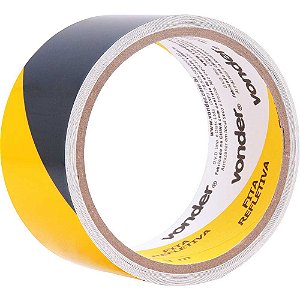 Fita adesiva refletiva 50mm x 3m amarela e preta VONDER