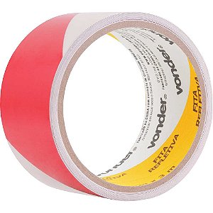 Fita adesiva refletiva 50mm x 3m vermelha e branca VONDER