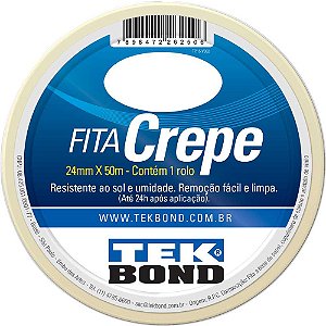 Fita crepe 24mm x 50m creme uso geral 211110245000 TEKBOND