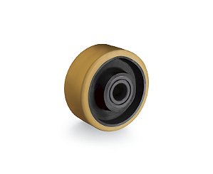 Roda 3" de poliuretano moldado amarela R 312 UFN RODCAR