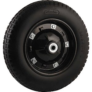 Roda completa com pneu maciço furo de 3/4" VONDER