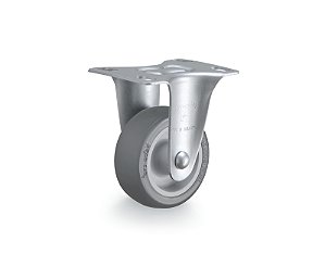 Rodízio fixo industrial leve 2" de resina termoplástica cinza FLR 210 BP RODCAR