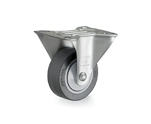 Rodízio fixo industrial leve 3" de borracha termoplástica preto FLR 312 BPC RODCAR