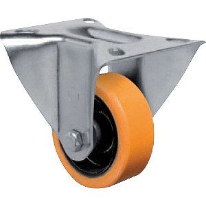 Rodízio fixo industrial leve 3" de poliuretano laranja FL 312 PN SCHIOPPA