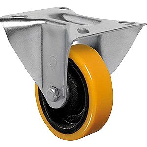 Rodízio fixo industrial leve 4" de poliuretano amarelo FL 414 PN SCHIOPPA