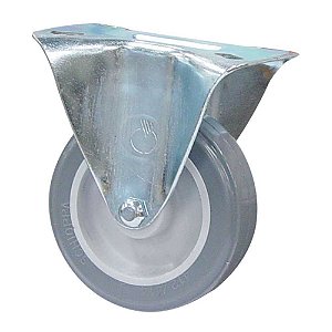 Rodízio fixo industrial leve 4" de resina termoplástica cinza FL 412 BP SCHIOPPA