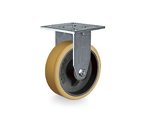 Rodízio fixo industrial leve 5" de poliuretano laranja FMR 52 UFK RODCAR