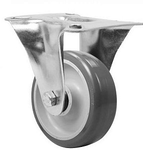 Rodízio fixo industrial leve 5" de resina termoplástica cinza FL 514 BPN SCHIOPPA