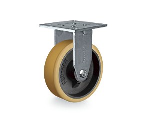 Rodízio fixo industrial leve 6" de poliuretano laranja FMR 62 UFK RODCAR