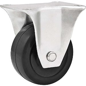 Rodízio fixo leve 2" de borracha preto VONDER