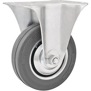 Rodízio fixo leve 3" de borracha cinza VONDER