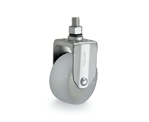 Rodízio fixo leve 3" de nylon branco com rosca FRR 312 N RODCAR