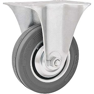 Rodízio fixo leve 4" de borracha cinza VONDER
