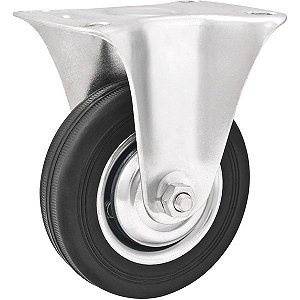 Rodízio fixo leve 5" de borracha preto VONDER