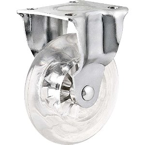 Rodízio fixo leve de poliuretano 1.3/8" transparente NOVE54