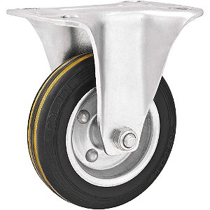 Rodízio fixo médio 4" de borracha preto VONDER