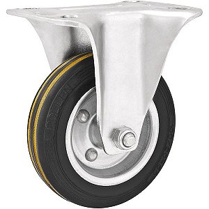 Rodízio fixo médio 6" de borracha preto VONDER