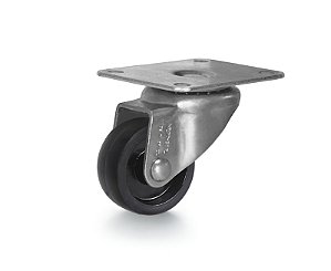 Rodízio giratório 1" de nylon preto GLR 158 N RODCAR