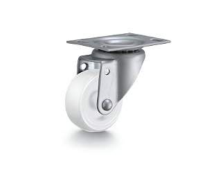 Rodízio giratório 2" de nylon branco GLR 210 N RODCAR