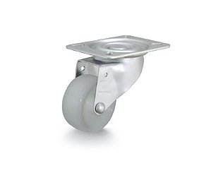 Rodízio giratório 3" de nylon branco GLR 312 N RODCAR