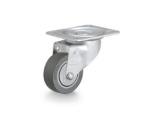 Rodízio giratório 3" de resina termoplástica cinza GLR 312 BPC RODCAR