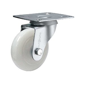 Rodízio giratório 4" de nylon branco GLR 414 NNNC RODCAR