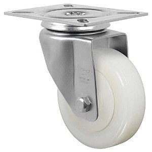 Rodízio giratório 5" de nylon branco GL 514 NTE SCHIOPPA