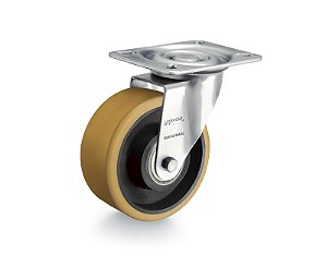Rodízio giratório 6" de poliuretano e ferro fundido laranja GLR 614 UFK RODCAR