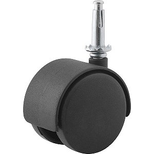 Rodízio giratório duplo leve 1.9/16" de nylon preto com cone VONDER